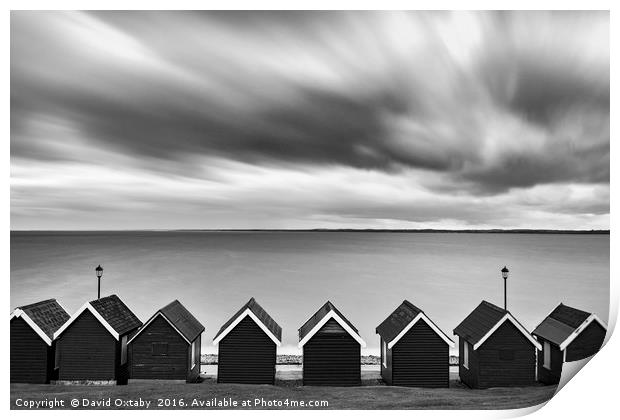 Beach Huts at Gurnard Print by David Oxtaby  ARPS