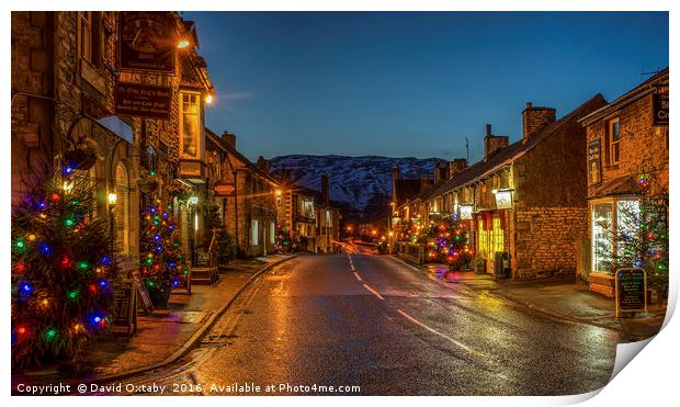 Christmas comes to Castleton Print by David Oxtaby  ARPS