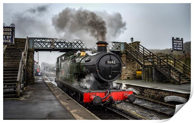 5643 at Embsay station Print by David Oxtaby  ARPS