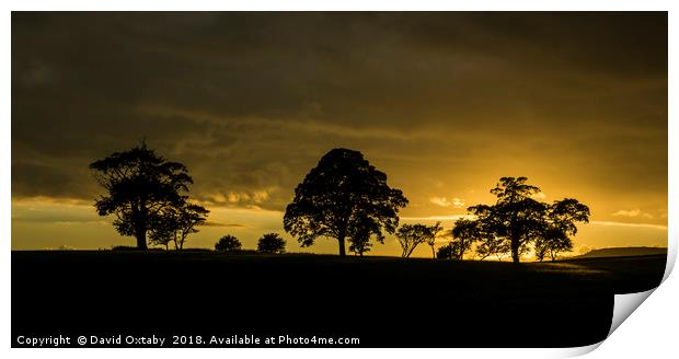 Sun setting over Embsay Print by David Oxtaby  ARPS