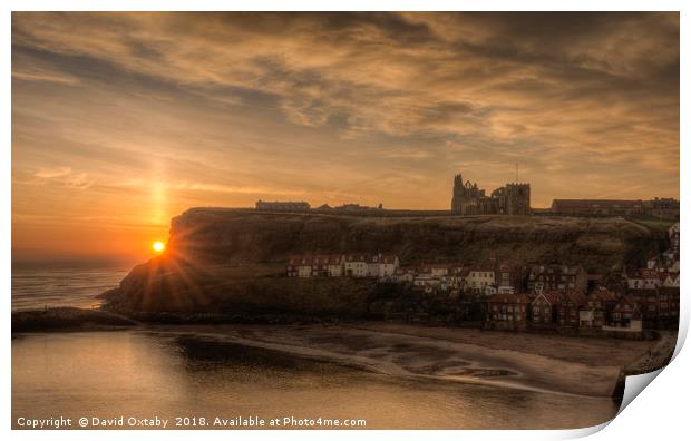 Sun rising over the Abbey Print by David Oxtaby  ARPS