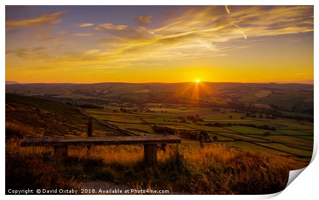 Sun setting over the Pennines Print by David Oxtaby  ARPS