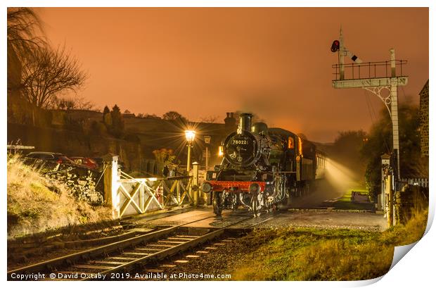 78022 waiting at Oakworth station on the KWVR Print by David Oxtaby  ARPS