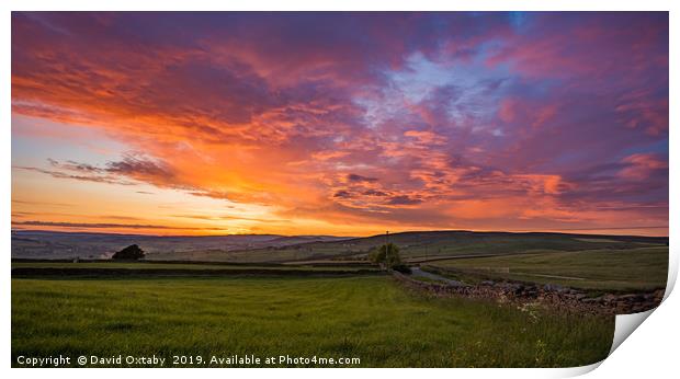 Sunset over Silsden Print by David Oxtaby  ARPS