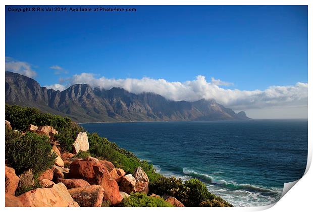  Mountains - South African Coast line Print by Rik Val