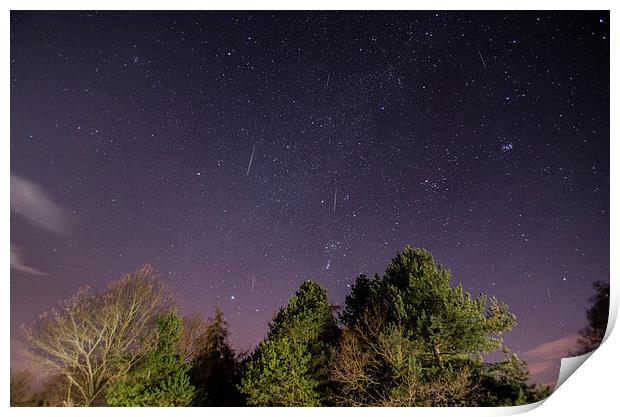  Geminids Meteor Shower Print by Darren Carter