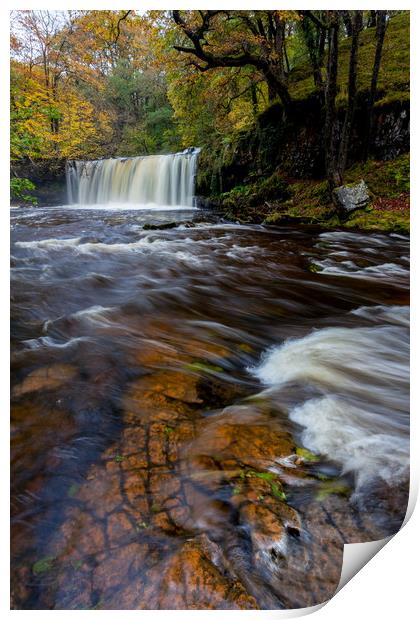 Upper Gushing Falls - Brecon Beacons, Wales Print by Jonathan Smith