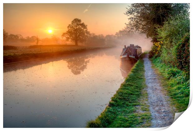 Grand Union Canal, Hatton, Warwickshire. Print by Jonathan Smith