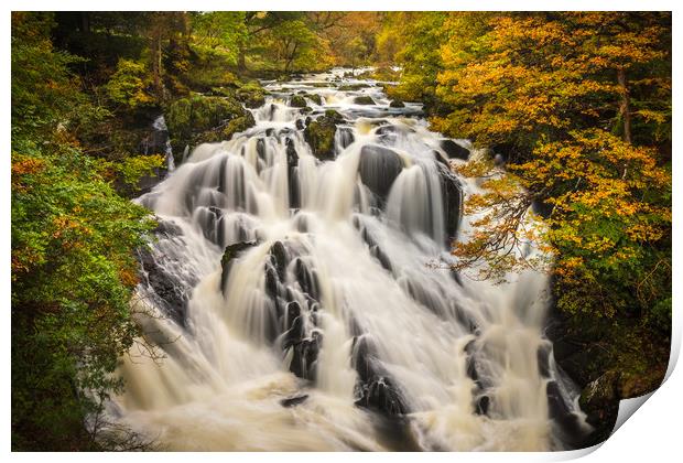 Swallow Falls Betws-y-Coed Wales Print by Jonathan Smith