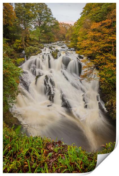Swallow Falls Waterfall, betws-y-coed, Wales Print by Jonathan Smith