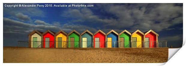  Beach Huts Print by Alexander Perry
