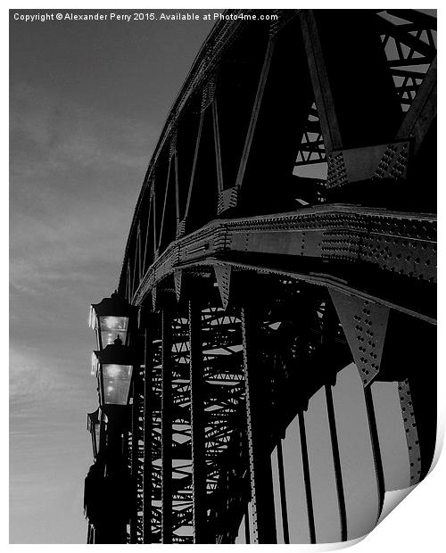 Tyne Bridge Lights Print by Alexander Perry
