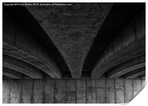  Under road bridge Print by Philip Wilson