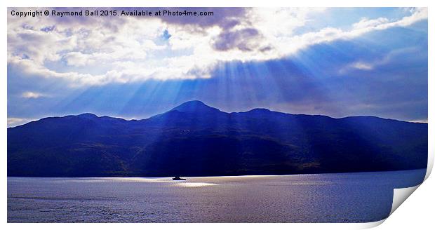  Boat on Loch Ness Print by Raymond Ball