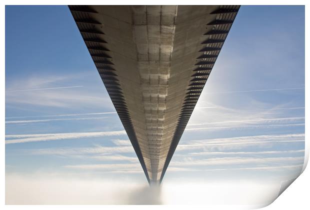 Humber Bridge into the mist Print by Des O'Connor