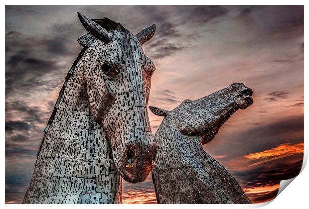  Kelpies in Falkirk, Scotland Print by Rafal Adamczyk