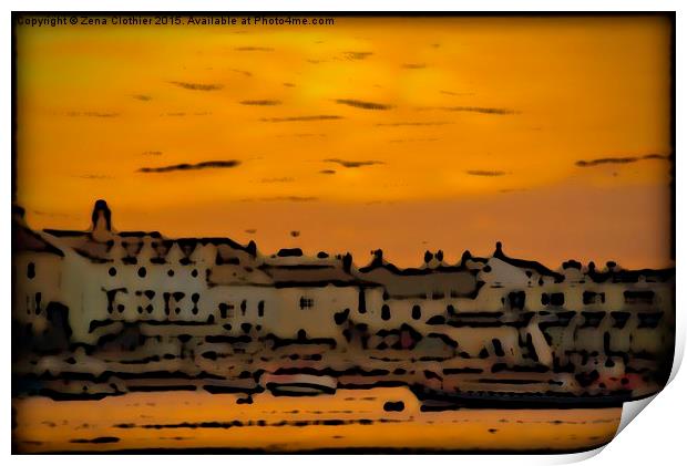  Shaldon in Sunset Print by Zena Clothier