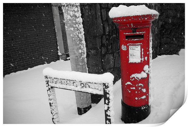 Post Box in the Snow Print by Zena Clothier