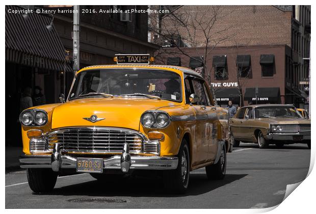 New York Taxi Print by henry harrison