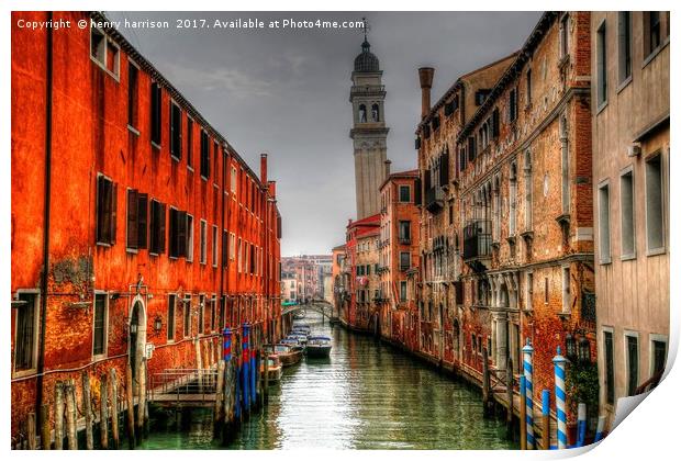 Venice Leaning Bell Tower Print by henry harrison