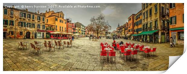 The Plaza Venice Print by henry harrison