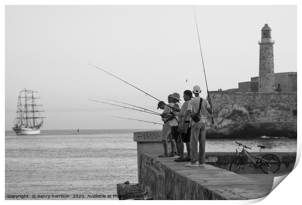 Fishing Cuba Print by henry harrison