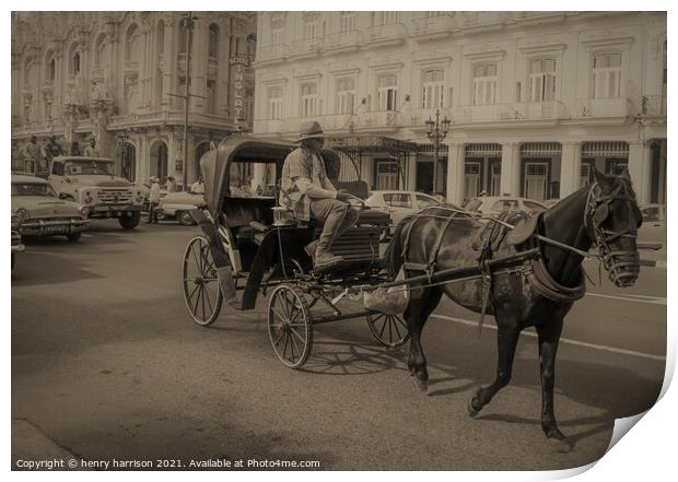 Havana Centro Taxi Print by henry harrison