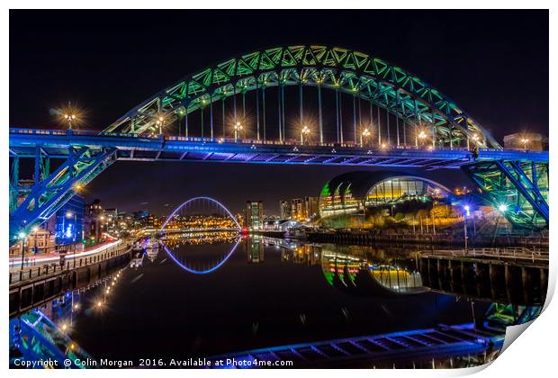 Tyne Reflections Print by Colin Morgan