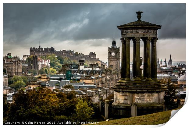 Edinburgh Castle from Calton Hill Print by Colin Morgan