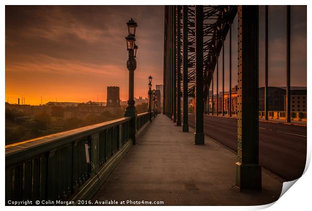 Tyne Bridge Glow Print by Colin Morgan