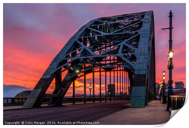Tyne Bridge Sunrise Print by Colin Morgan