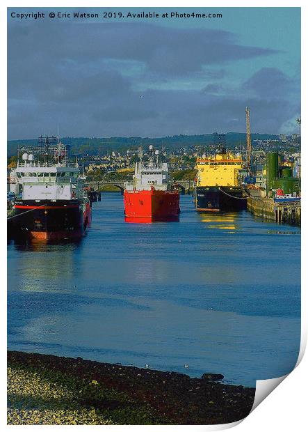 Aberdeen Harbour Print by Eric Watson