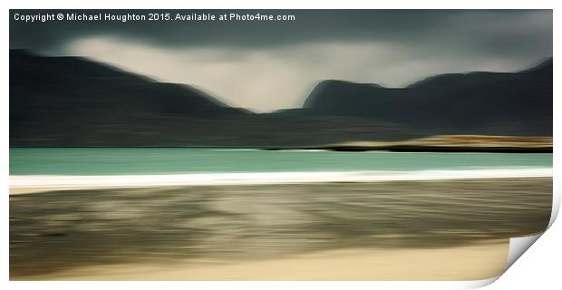  Luskentyre Beach and the Harris Hill Print by Michael Houghton