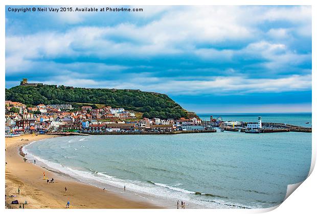 Scarborough South Bay & Castle Print by Neil Vary
