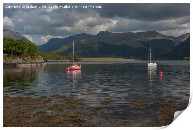 Boats on Loch Leven Print by Graham Light
