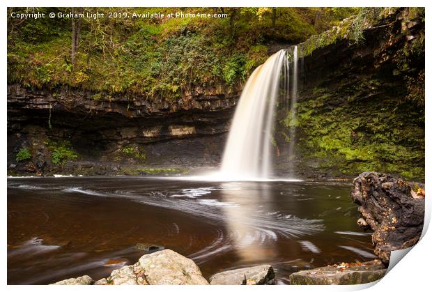Sgwd Gwladys Waterfall, Brecon National Park Print by Graham Light