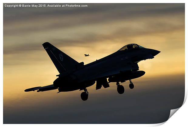 Eurofighter Typhoon - Sunset Approach Print by Barrie May