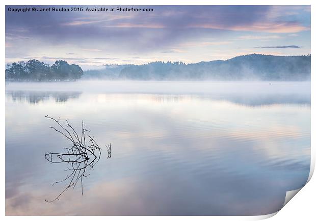 Morning Mist, Loch Ard Print by Janet Burdon