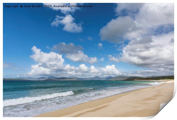 Scarista beach, Isle of Harris Print by Janet Burdon