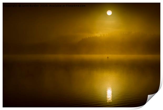 Golden Dawn, Loch Ard Print by Janet Burdon