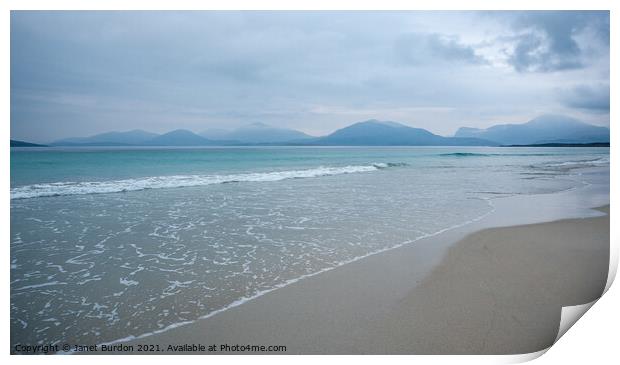 Traigh Rosamol on the Isle of Harris Print by Janet Burdon