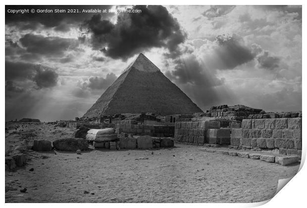 Pyramid Storms - Giza Print by Gordon Stein