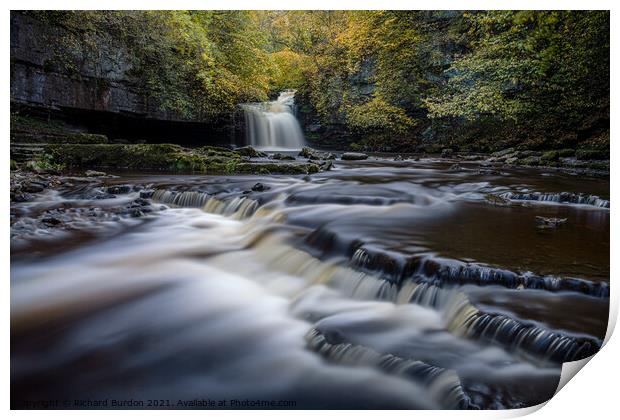 West Burton Falls Print by Richard Burdon