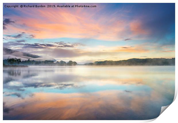 Loch Ard Sunrise Print by Richard Burdon