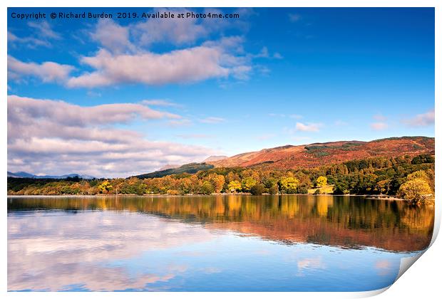 Autumn Colour on the banks of Loch Lomond Print by Richard Burdon