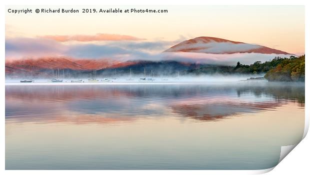 Misty Morning, Milarrochy Bay Print by Richard Burdon