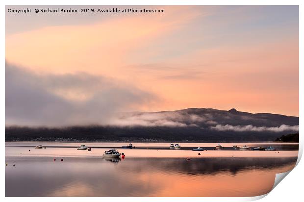 Misty Sunrise Over Loch Fyne Print by Richard Burdon