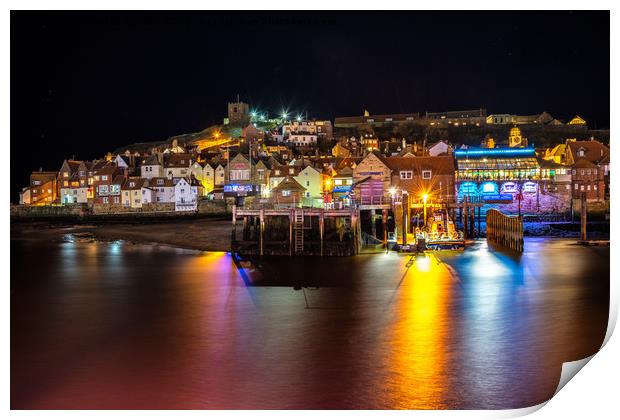 Whitby Harbour Reflections Print by Richard Burdon