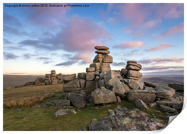  Great Staple Tor Print by simon pither
