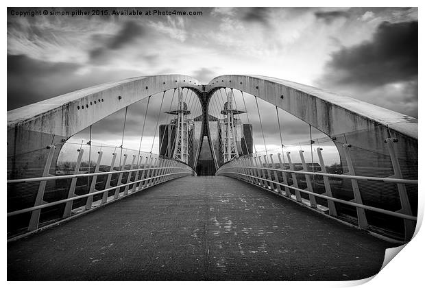  Salford Millennium Bridge Print by simon pither